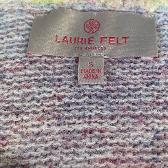 Laurie Felt Pastel Rainbow Cardigan S Soft Knit Open Front Cozy Boho Coquette - Picture 3 of 10